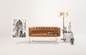 Σύγχρονος επικαλυμμένος καναπές 3 οικιακού Haussmann καθίσματα με τον άνετο βραχίονα προμηθευτής